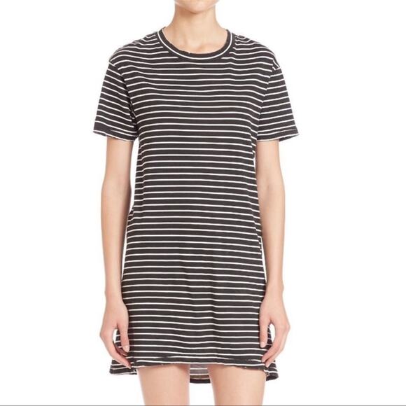 Current/Elliott Beatnick Racer Stripe T-Shirt Dress - Size 2 - Picture 1 of 15